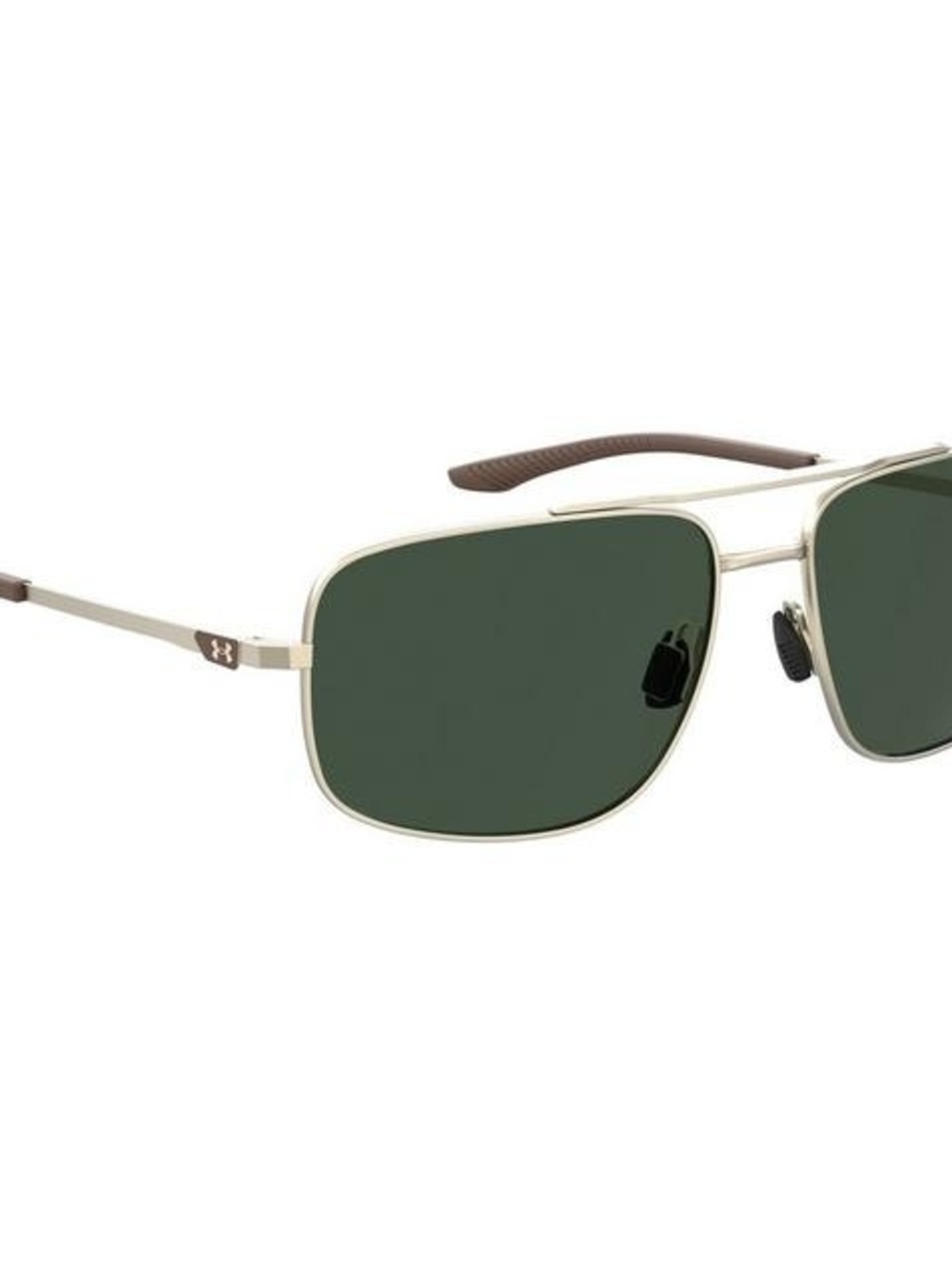 Under Armour Gold Frame Sunglasses with Dark Green Lenses